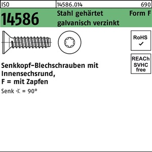 สกรูเกลียวปล่อย หัวจม สำหรับงานโลหะแผ่น ISO 14586 ISR สตั๊ด 6.3x100 เหล็ก 100 ชิ้น - Product Image 1