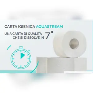 Papel Higiénico Lucart Aquastream de 2 Capas, Suave, de Disolución Rápida, Rollo Jumbo, 200 Hojas, Certificación PEFC Ecolabel, 6 Rollos x 12 Paquetes - Product Image 2
