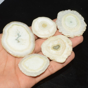 Lot de pierres précieuses en quartz solaire blanc naturel, tranche druzy, pierres précieuses en vrac, certifiées par un tiers, pour bijoux faits à la main - Product Image 4