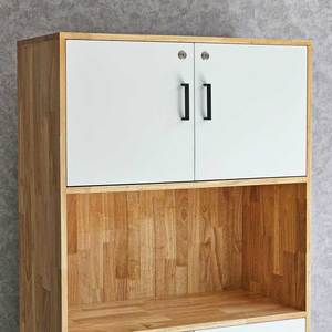 2-<b>Drawer</b> Minimalist Metal File Cabinet 80x40x170cm Rubber Wood with Freestanding Design for <b>Workshop</b> & Gym Application-THS68050 - Product Image 5