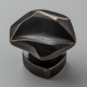 Handcrafted Uneven <b>Door</b> <b>Knob</b> With <b>Matte</b> <b>Black</b> Patina Finish Designed For Decorative Interiors And Functional Daily - Product Image 6
