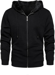 Básico algodón mezclado Hombres Sudaderas con capucha Manga larga Media cremallera Suelto Color sólido Con capucha Bolsillos en el brazo Primavera Otoño Moda Suéter - Product Image 4