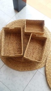 Paniers et plateaux de rangement durables en jacinthe d'eau Artisanat du Vietnam - Product Image 2