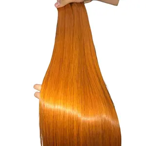 Hot Summer Item Orange Color Bone Straight 12A Grade Hair Extensions Raw Vietnamese Hair Glueless Full Hd Lace Wigs