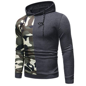 New Style <b>Men's</b> Hoodies Pullover Long Sleeve <b>Camo</b> print 2 panel Fleece Sweatshirts Winter Solid Color Hooded Tops <b>jacket</b> - Product Image 5