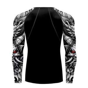 Sublimation <b>Printing</b> Bjj Mma Rash Guard Jiu Jitsu Custom logo UV Protection Compression t Shirt Rash Vest <b>Surfing</b> for Men Women - Product Image 2
