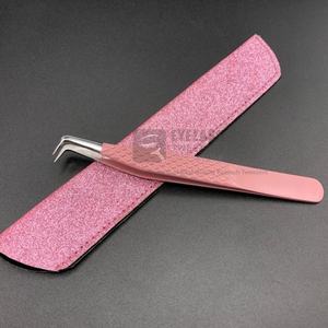 Pince à épiler pour extensions de cils volume russe, à embout fin 90 degrés, avec logo personnalisé, en acier inoxydable durable, multi-titane de précision - Product Image 4