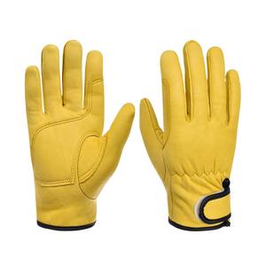 NOUVEAU Gants de conduite en cuir de chèvre et peau de vache avec protection respirante pour les mains Gants en cuir pour hommes - Product Image 5