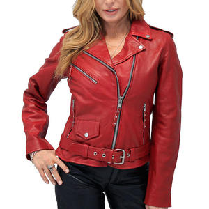 2025 vente chaude femmes mode motard vestes en cuir Top qualité moto élégant veste en cuir à vendre - Product Image 1