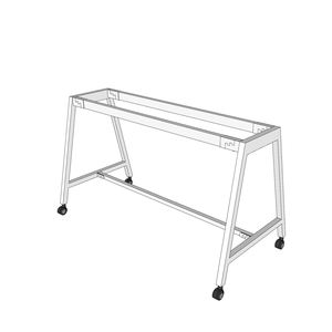 CFOS002 Pieds de table mobiles en métal au design minimaliste pour bureaux de 140x60cm, revêtement poudré - Product Image 1