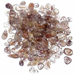 โกลเด้นรูไทล์ควอตซ์พลอยหลวมคุณภาพสูงทองเครื่องประดับธรรมชาติทําคาโบชองขายด้านบนรูไทล์ทอง - Product Image 4