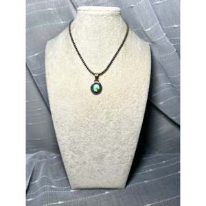 Colgante de Plata de Ley con Turquesa de Montaña Sonora Hecho a Mano, Engaste Navajo, Material de Oro Rosa, Amuleto con Patrón Numérico - Product Image 6