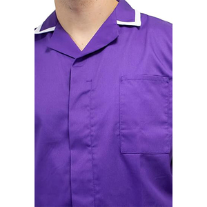 Uniformes de Hospital para Hombre de Alta Calidad al por Mayor, Uniformes de Enfermería Personalizados, Blusa con Cuello Camisero, Ribete Blanco, Detección de Agujas - Product Image 4