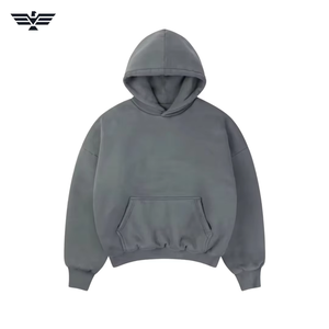 Alta calidad Unisex Oversize Pullover Hoodie 100% algodón logotipo personalizado bordado sólido invierno Streetwear fábrica al por mayor - Product Image 3