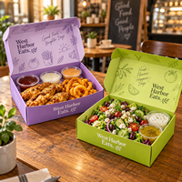 Boîtes à emporter personnalisées AT PACK avec logo pour café, restaurant, salade, burger, dessert, emballage écologique, vente en gros