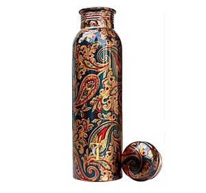 Bouteille d'eau de couleur dorée faite à la main à Moradabad Cadeau personnalisé de grande capacité - Product Image 6