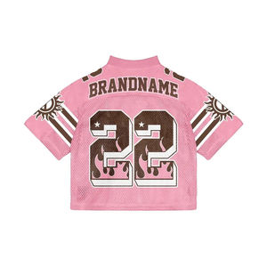 Fabricante personalizado American Vintage fútbol Jerseys Francia de gran tamaño de punto de malla con cuello en V Crop Boxy Mesh fútbol Jersey de los hombres - Product Image 2