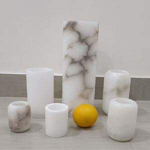 Collection exclusive Design personnalisé Décor de luxe Bougeoir en onyx blanc Pierre naturelle Expédition rapide Prix d'usine Festive - Product Image 4