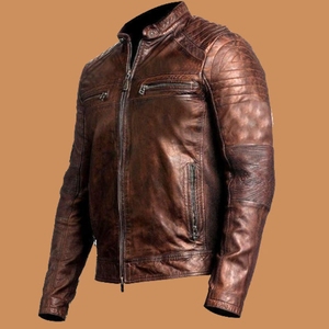 Vestes en cuir pour hommes Vestes personnalisées pour hommes 2024 Veste en cuir véritable pour hommes dans différents looks et conceptions - Product Image 3
