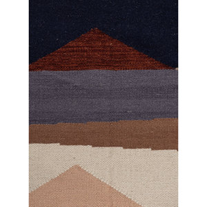 พรมขนสัตว์ทอแบบเรียบสีเบจน้ำตาลคลาสสิก Indusbar พรมปูพื้นลายเรขาคณิตสำหรับบ้าน รูปทรงสี่เหลี่ยมผืนผ้า สำหรับห้องโถง ห้องนอน ห้องนั่งเล่น-SDWL-805 - Product Image 3