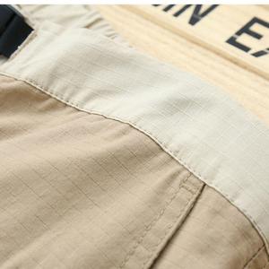 100% pantalones cortos Cargo de ajuste relajado informal de algodón Ripstop para hombres con bolsillos delanteros y traseros logotipo personalizado patrón sólido servicio OEM - Product Image 4