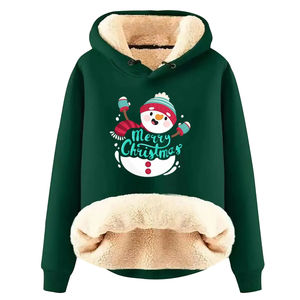 Sudaderas con capucha de estilo de tendencia para mujer, jersey con tema navideño, Sudadera con capucha estampada para mujer, sudaderas transpirables antiarrugas para mujer - Product Image 5