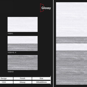 Azulejos de cerámica para pared Wall Elegance de 300x600 mm, para baño y cocina, con acabado brillante, mate, efecto azúcar tallado, diseño de pared interior de lujo. - Product Image 1