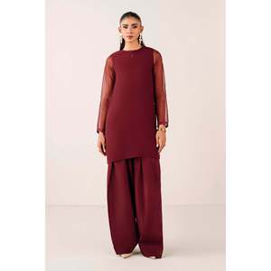 Conjunto de Camisa Elegante de Chifón para Mujer, Manga Larga, Cuello Redondo, Transpirable, Modelo PR-1119 - Product Image 1