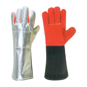 EN420 Gants de soudage industriels à manches longues Matériau en nitrile Gants en cuir renforcé anti-chaleur Construction Sécurité industrielle - Product Image 4