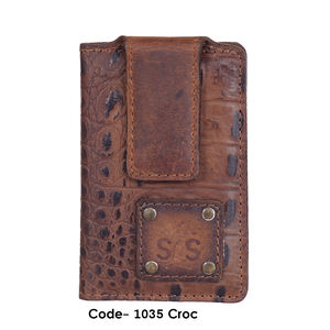 Croco Leather Print Custom Logo Label Embossing Magnet <b>Money</b> Snap <b>Clip</b> Cash Credit Card Wallets Holder Direct Wholesale Supplier - Product Image 3