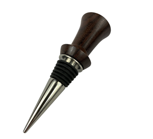 Botella moderna Tapón de madera Elegante Combinación de metal personalizada Vino Botella personalizada Tapones de mango de madera - Product Image 2