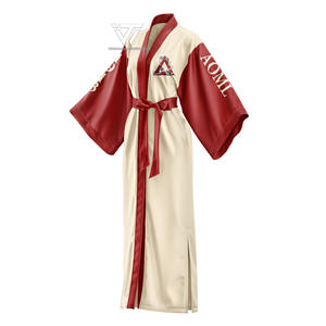 Delta personnalisé | Sigma | Vêtements de sororité Theta Robe Kimono en soie brodée Vêtements de nuit pour femmes Robe de nuit Accessoires grecs - Product Image 1