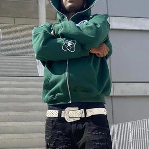 Imprimer Puff Imprimer Hoodies Zipper Hip Hop Sweat À Capuche Streetwear Survêtement Lâche Fit Zip Up Hoodies Automne Surdimensionné - Product Image 2