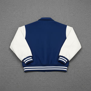Custom Plus Size Navy <b>Blue</b> Baseball Bomber Jacket College Varsity Blank Casual Jackets for <b>Mens</b> OEM Service - Product Image 2