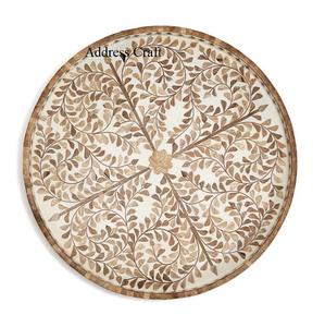 Vente en gros de plateau de service en incrustation d'os au design floral marocain, plateau de service de haute qualité fait à la main et écologique pour la maison, hôtel et restaurant - Product Image 4