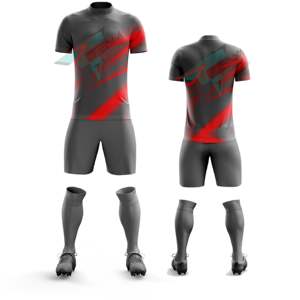 Nuevo 100% poliéster transpirable camisetas de fútbol equipo de entrenamiento de transferencia de calor fútbol completo conjuntos de uniformes de fútbol - Product Image 1