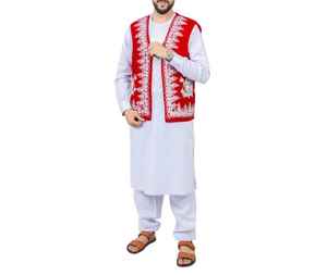 Gilet court traditionnel afghan Broderie dorée Kuchi Gilets Hommes Nouveau style afghan Indien Casual Breathable Wear - Product Image 4
