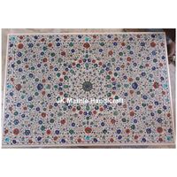 Vente chaude Marbre Incrustation Table Top Café En Marbre Fabriqué À La Main/Coin Table Top Oeuvre/Incrustation Travail Prêt À Expédier
