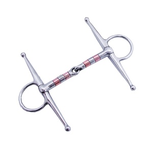 Fijación de mejilla completa de acero inoxidable alemán con tachuela ecuestre de fácil control de cacahuete de cobre para montar a caballo - Product Image 1