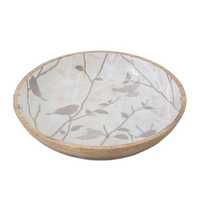 Mangkuk kayu Acacia Modern dengan pembuatan cetakan Enamel mangkuk Salad perlengkapan makan kualitas terbaik dengan Server Set dengan harga murah