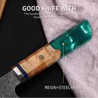 Couteau de chef SCL de luxe de style japonais, 3,9 pouces, en acier carbone Damas poli, écologique, avec manche en bois d'olivier, ambidextre, pour la cuisine