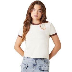 Camisetas de Moda al por Mayor OEM 2026, Camisetas de Verano para Mujer, 100% Algodón, Estilo Urbano, Corte Ajustado, Transpirables - Product Image 1