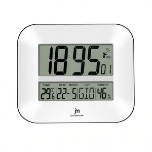 Reloj de Pared Digital JUSTAMINUTE JD 9902 Blanco con Fecha (27x24cm) - Product Image 2