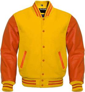 Chaquetas de béisbol American Varsity personalizadas, cuerpo de lana, Mangas de cuero, chaqueta de béisbol universitaria personalizada bordada para hombres - Product Image 5