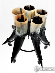 Venta caliente Medieval Juego de 4 piezas Cuerno de buey genuino Shotglasses Vikingo Beber Cuernos Soporte Pulido Cuerno de búfalo Decorativo Alto - Product Image 4