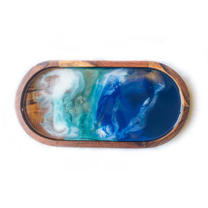 Hot Sale Latest Design <b>Epoxy</b> <b>Resin</b> Serving Tray Handmade Serving Tray Rectangle Shape With Customised <b>Colour</b> Tray Design - Product Image 6