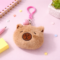 Porte-clés en peluche Capybara Bell, rembourrage en coton PP, léger, design original, collection pour l'organisation des clés, pour les âges 8-13 ans, unisexe, 0-10 cm
