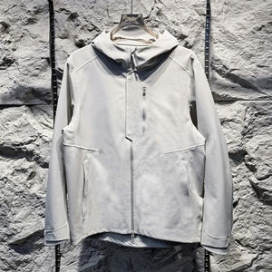 เสื้อแจ็คเก็ตกันลมมีฮู้ดขนาด XL, เสื้อคอเต่ามีซิปปิดผ้าตาข่ายบุผ้าแคนวาสแบบเรียบย้อมสีล้วนสำหรับฤดูหนาวฤดูใบไม้ร่วง - Product Image 2