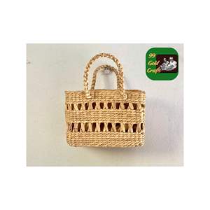 PREMIUM QUALITY BOHO SEAGRASS BAG HANDWOVEN STRAW <b>TOTE</b> FOR CASUAL FASHION <b>BEACH</b> PICNICS AND DAILY USE WITH TWO HANDLES - Product Image 5