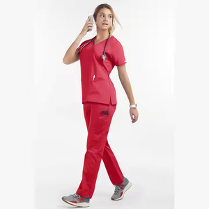 2025 haute qualité Premium soins infirmiers gommages médicaux doux col en v uniformes chirurgicaux Anti-rides Salon de beauté coton Polyester - Product Image 5